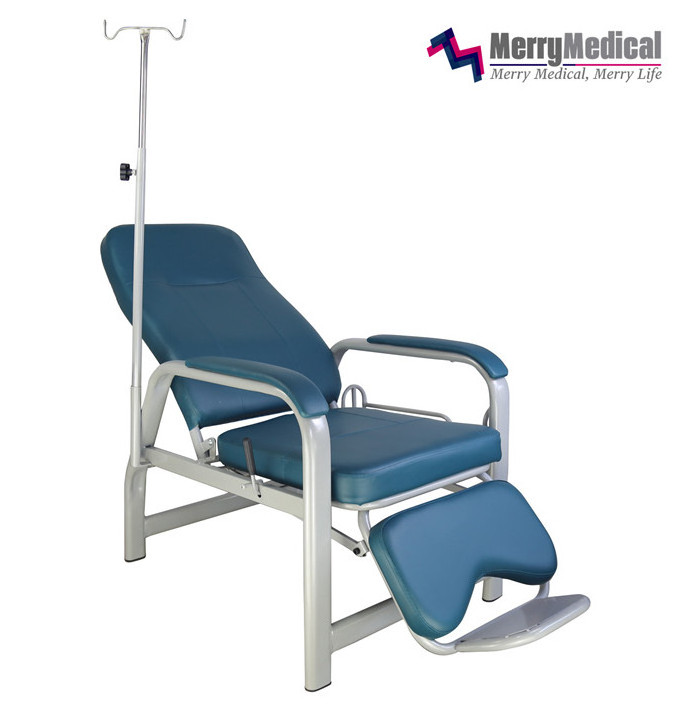 Heavy Duty Medical Manual Transfusion Chairs with footrest and leg rest Recliner Bed Hospital Chair