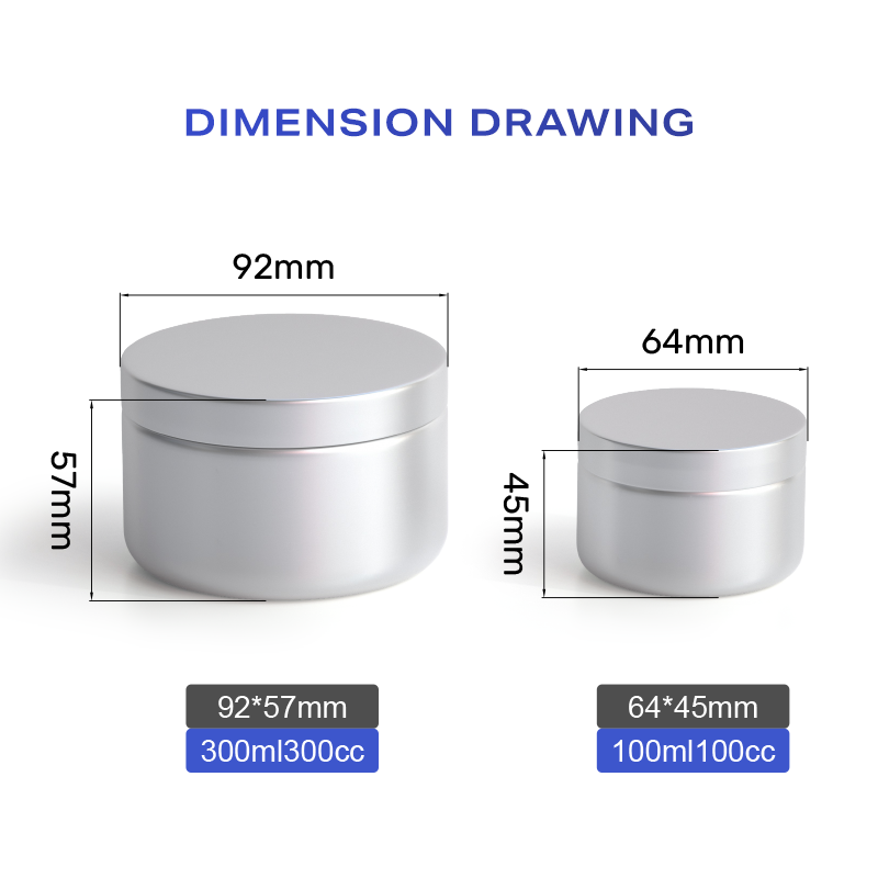 100ml 300ml cosmetic jars face cream packaging pomade tin container tin jar with lid