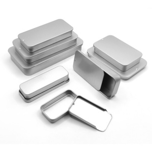 80ml 100ml 120ml 150ml rectangle metal packing tin cans boxes for gift square metallic drawer slider container