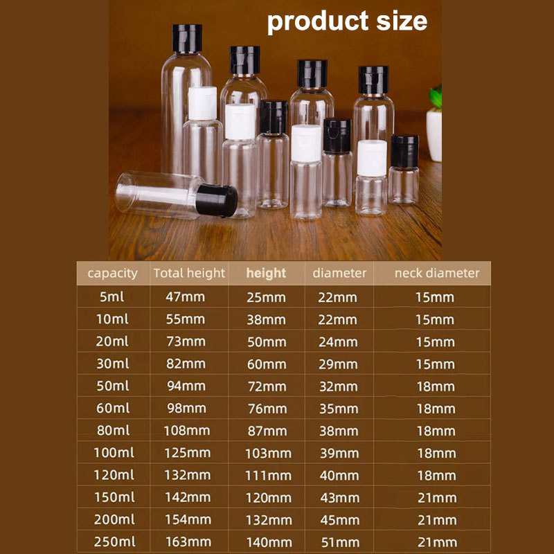 100ml 120ml 150ml pet bottle packing for cosmetic clear transparent small plastic pet bottles for water