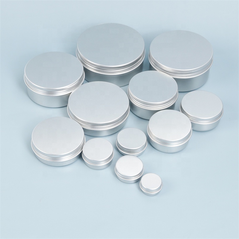 5g 30g 60g 80g 100g 200g Round Metal Exquisite Empty Tin Can Travel Reusable Aluminum Jar Metal Container 2oz 4oz 6oz 8oz 10oz