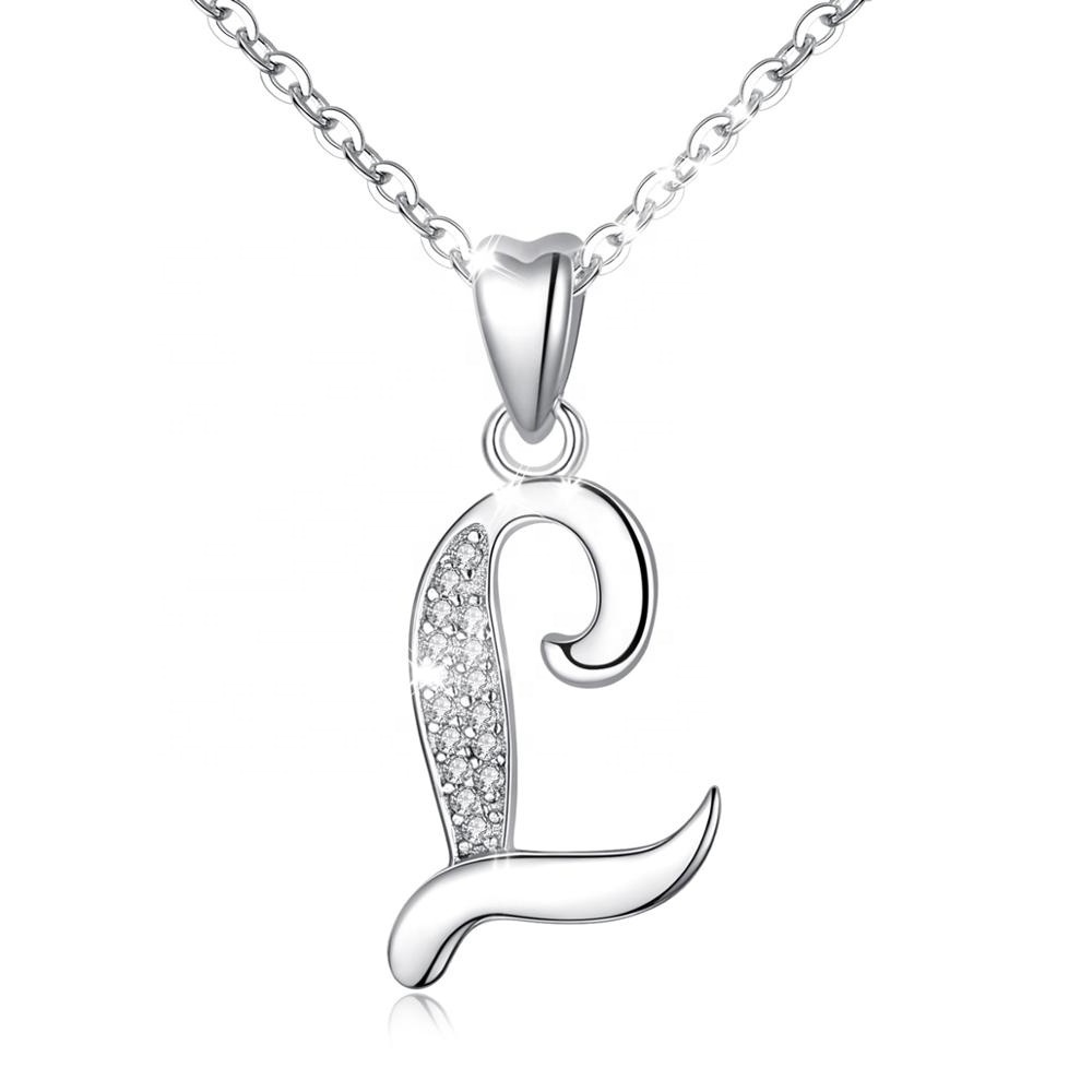 Merryshine Custom 925 Silver Cz Alphabet Letter K Horn Diamond Letter Christmas Pendant