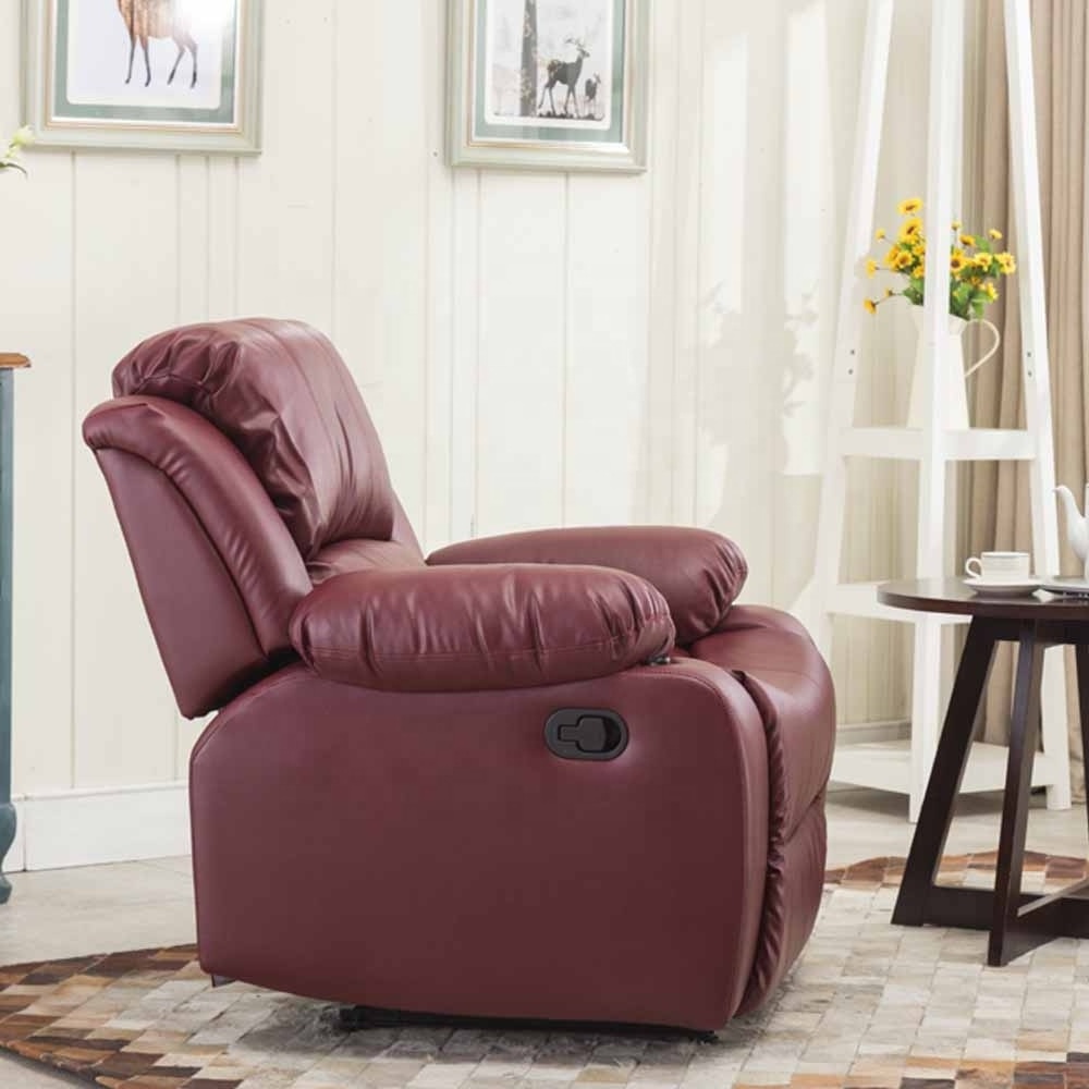 Modern Leather Massage Reclining Sofa Chair One Seater Cinema Living Room Manual Silla Reclinable