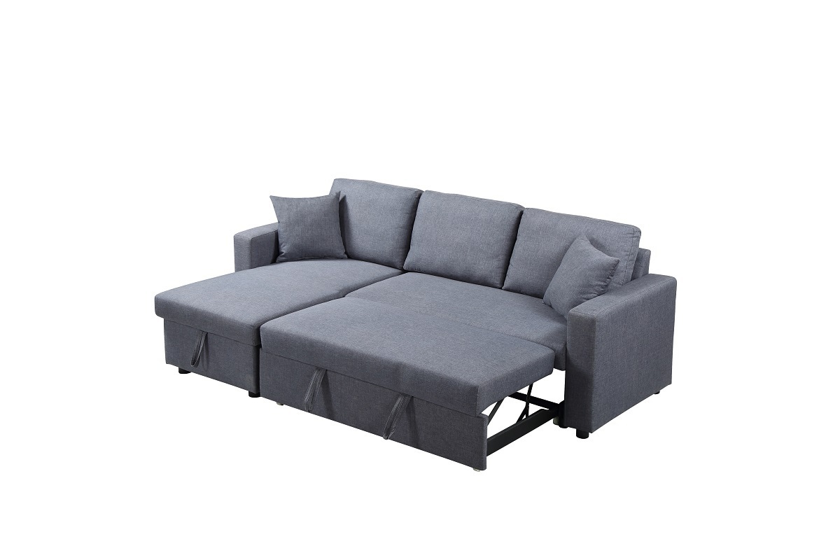 minimalist modern nordic luxury upholstered fabric L shape sofa bed with storage