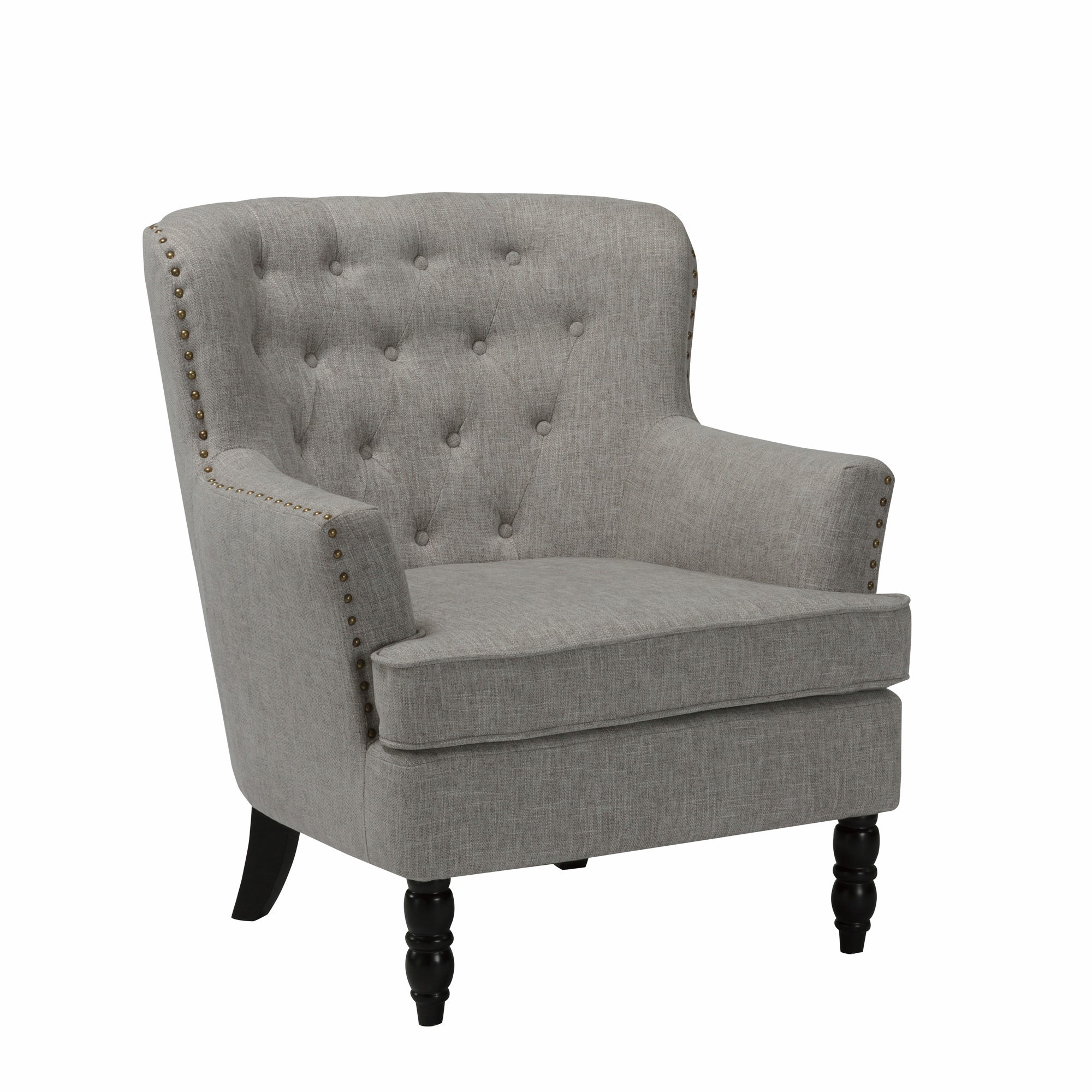 American Style Leisure Chair Single Seat Luxury Furniture Wide Size Wingback Tufted Button Fabric Accent Chair