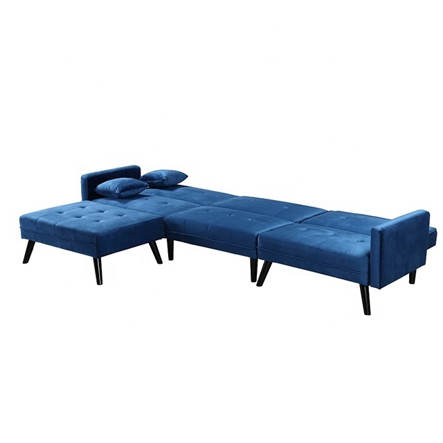 Beautiful futon wholesale 3 in 1 sofa bed living room L shape sofa bed