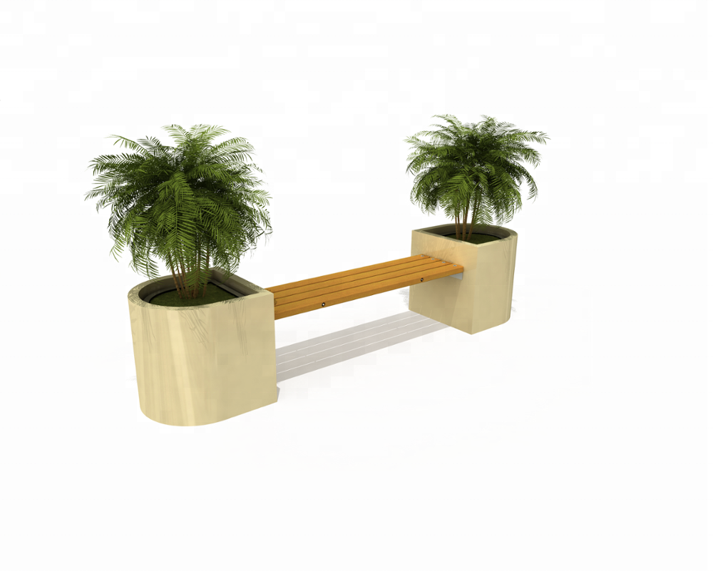 Mob-483 Metal Wooden Bench With Planter Hot Sale Outdoor Popular High Best quality Custom Logo cheap Price