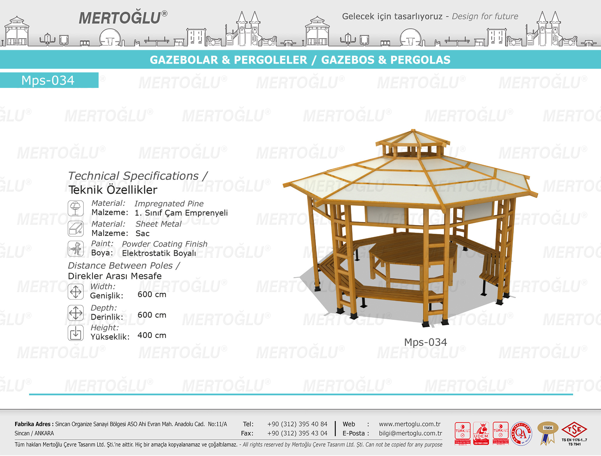 Mps-034  Gazebo and Shelter Exporters Gazebo Floor Pine Waterproof Technics Outdoor Coffee Garden Color