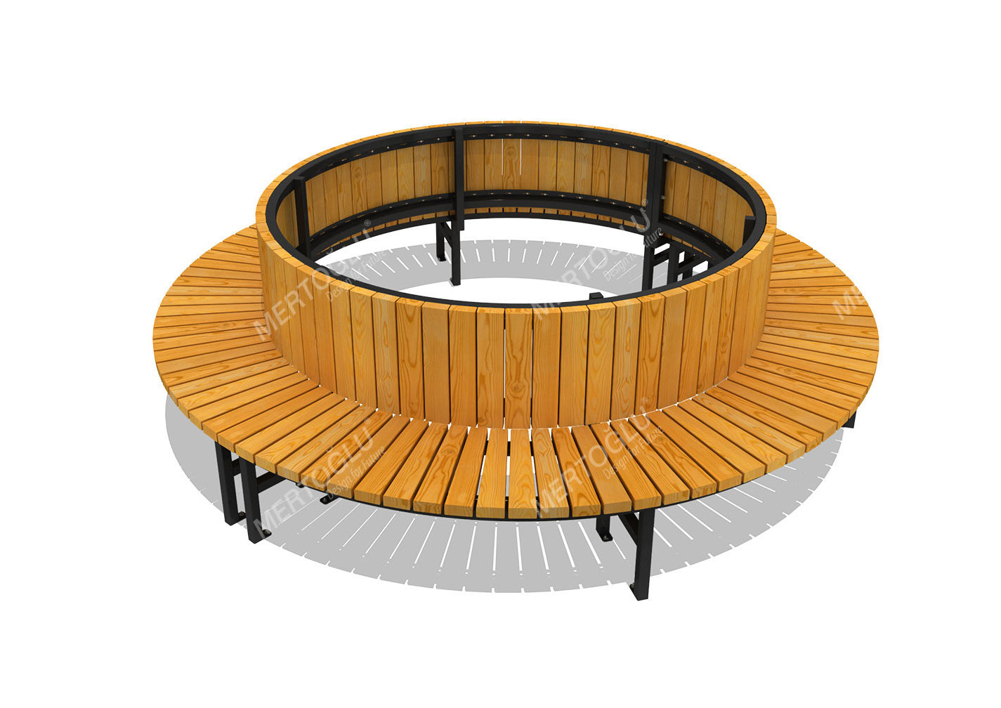 Mob 436 a Wooden Circular Tree Bench High quality Low price Custom Logo Outdoor Furniture bench