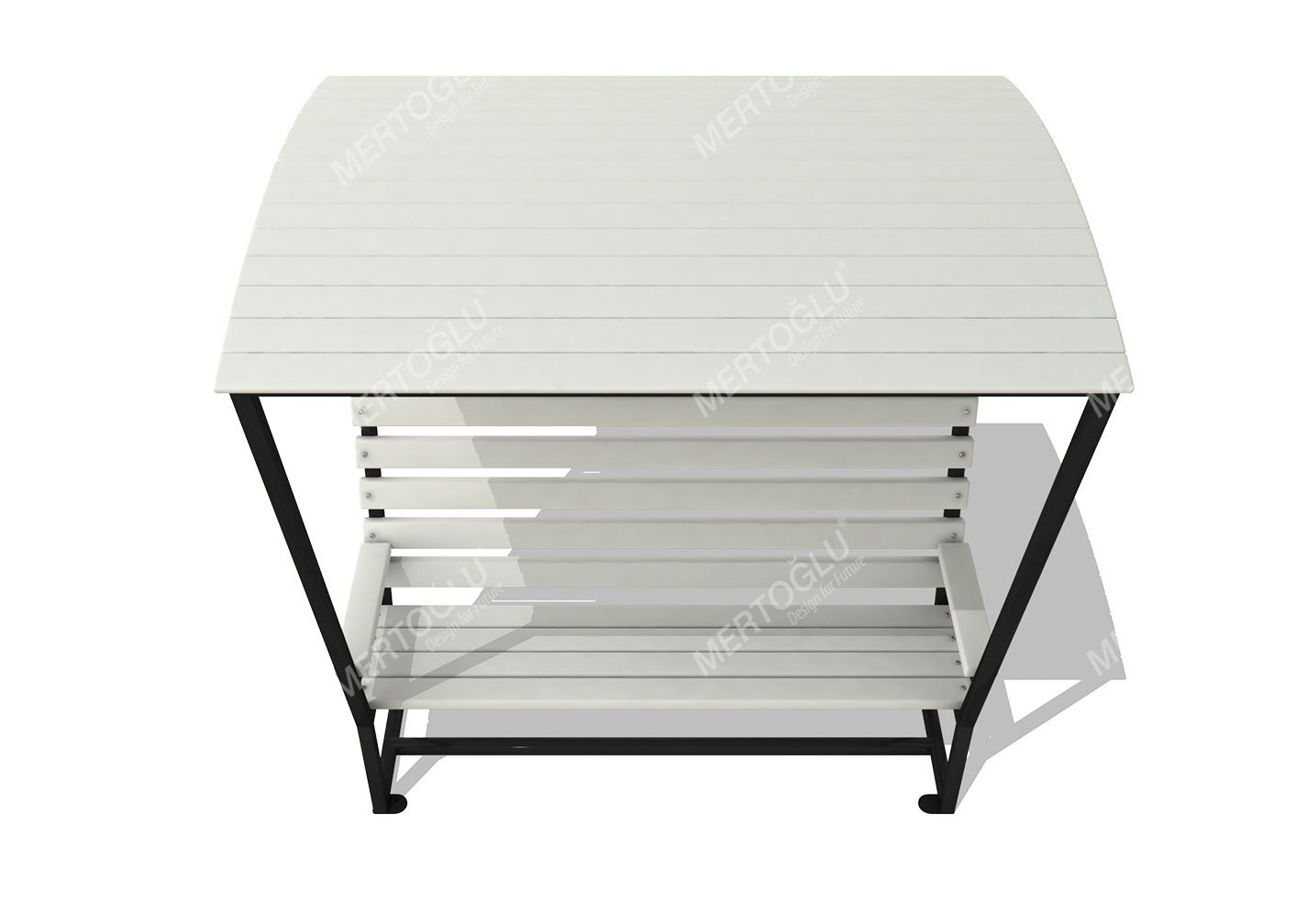 Mob-449Metal Wooden Bench With Roof Hot Sale Outdoor Popular High Best quality Custom Logo cheap Price