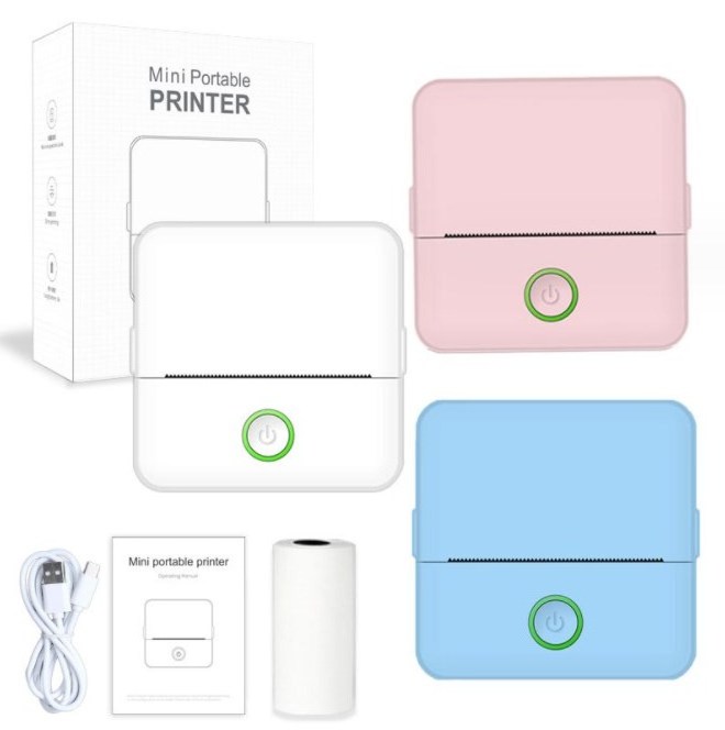 Cheapest Wholesale Mobile Portable Mini Printer Photo Journal Notes Receipt Printer Mini Sticker Label Inkless Thermal Printer