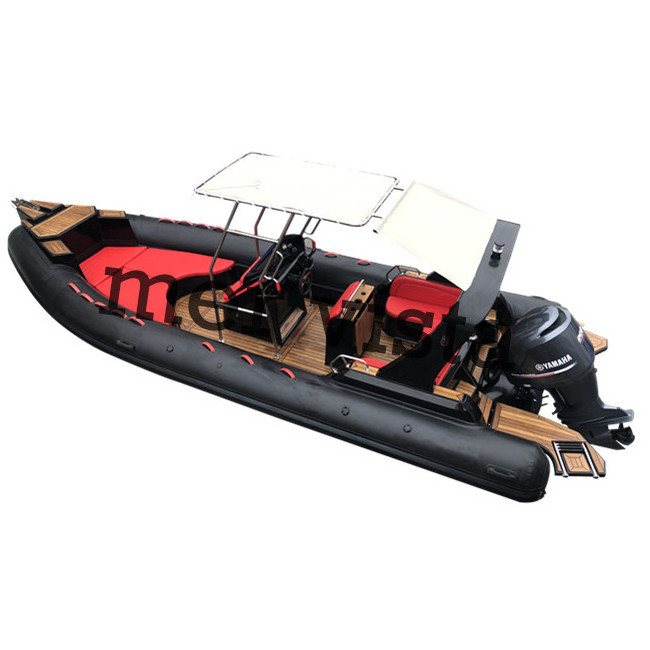 Luxury 7.6m semi rigid fiberglass hull inflatable rib 760 boat