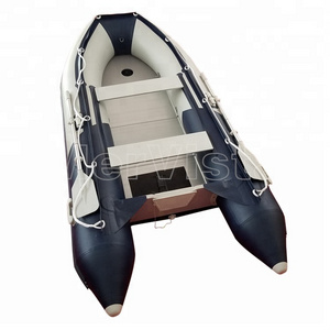 2018 New Product High Quality PVC Inflatable rubber boats with motor outboard PVC boat aluminium floor for sale