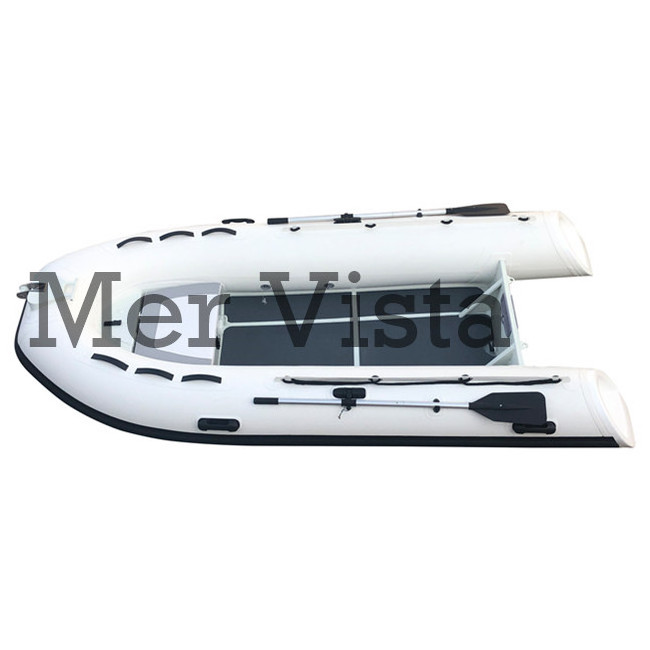 white hypalon 12ft aluminum hull rib boat with mini console pilot seat