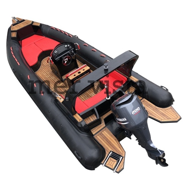 Luxury 7.6m fiberglass hull rigid inflatable scuba diving rib boat made in China