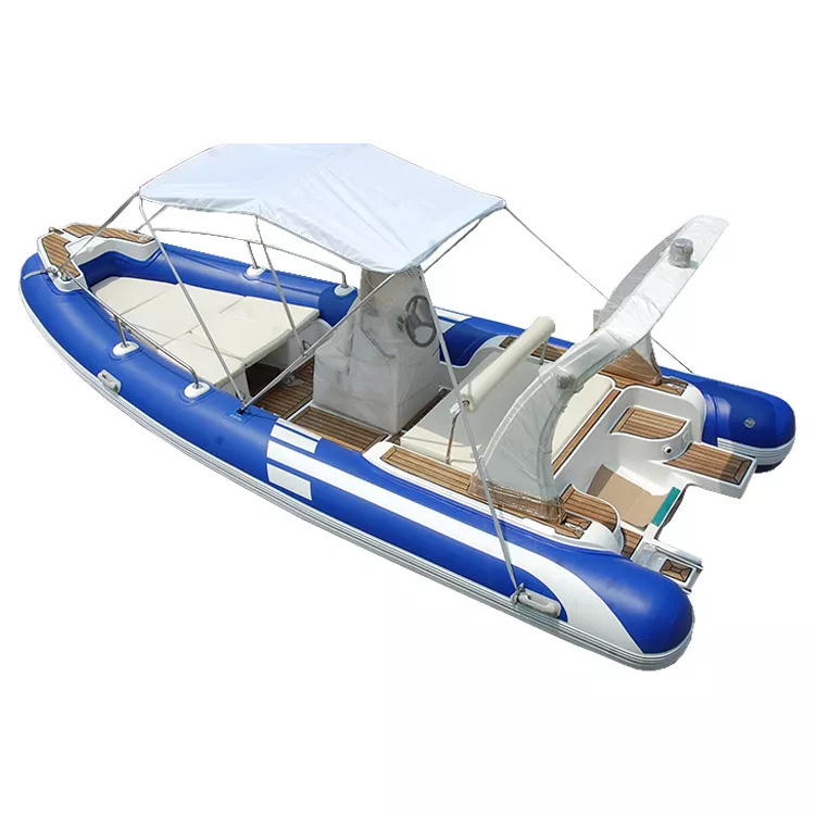 luxury 6m outboard console rib boat with up and down dining table and solar board teak floor