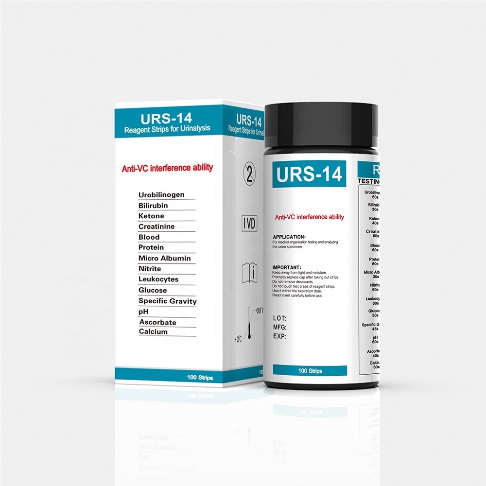 URS-14 Parameters Urine Test Strips, Multi diagnostic Reagent Test Strips for Urinalysis