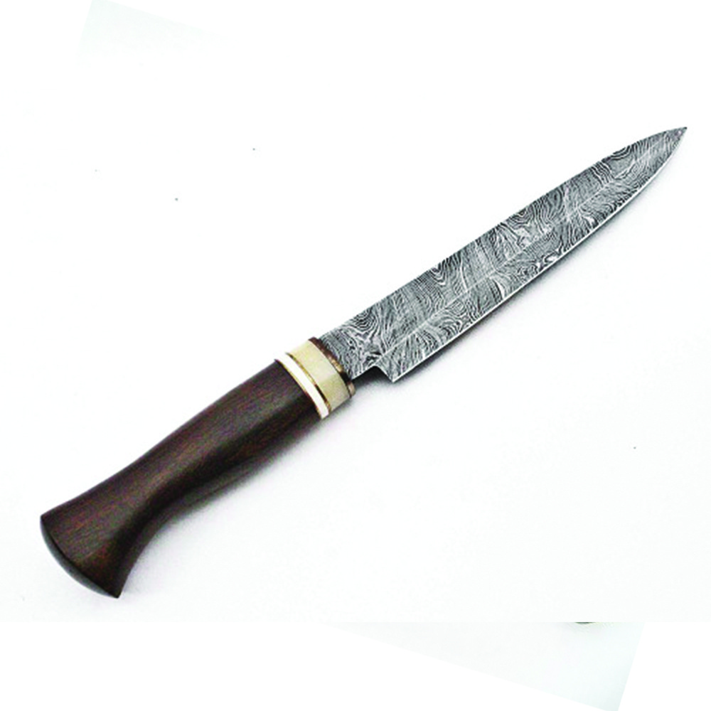 Top Quality   Custom Handmade Damascus Steel Kitchen Chef  Knife steak knife  Vegetable Cutting Knife With Leather Sheath