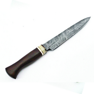 Top Quality   Custom Handmade Damascus Steel Kitchen Chef  Knife steak knife  Vegetable Cutting Knife With Leather Sheath