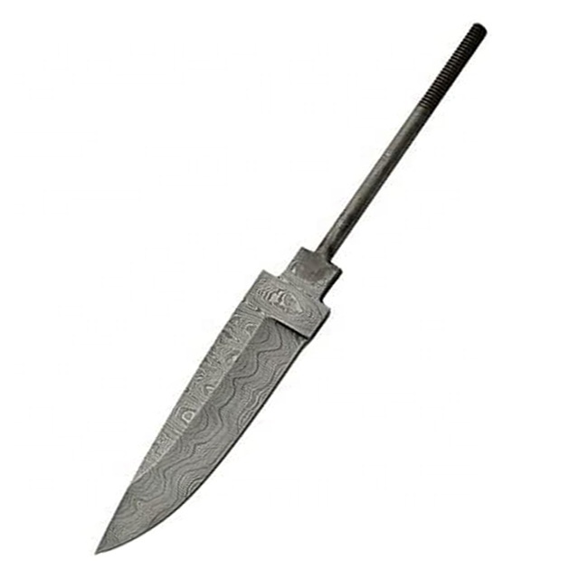 Super Quality Custom Handmade Damascus Steel Hand Forged High Quality Blank Blade  Rat Tail  With  Leather Sheath