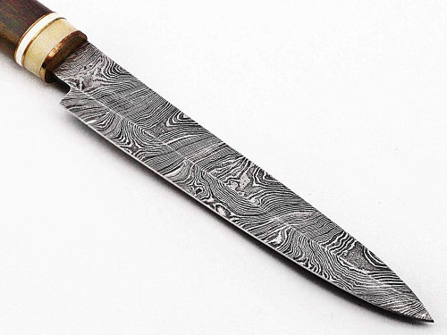 Top Quality   Custom Handmade Damascus Steel Kitchen Chef  Knife steak knife  Vegetable Cutting Knife With Leather Sheath