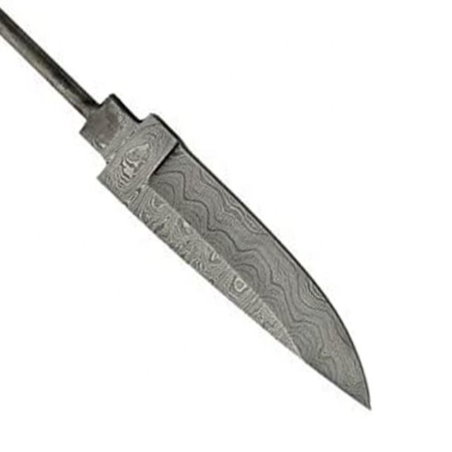 Super Quality Custom Handmade Damascus Steel Hand Forged High Quality Blank Blade  Rat Tail  With  Leather Sheath