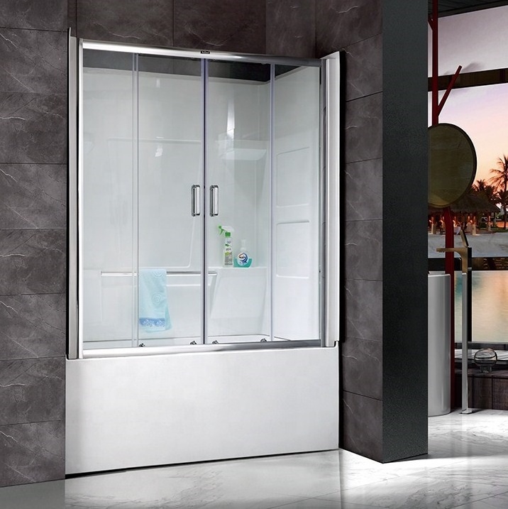 New acrylic bathtub and wall shower stall surround corner tub combo