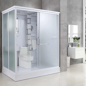 White ABS toilet shower cabin sink combo prefab bathroom unit