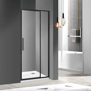 Wet room low cost discount wall to wall hinged pivot glass shower cubicle door 100x100