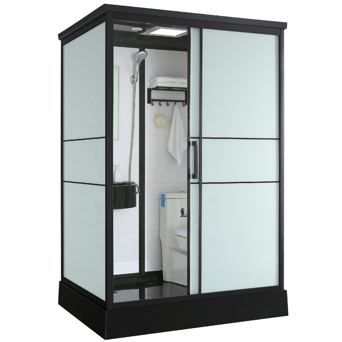 Portable complete modular plastic bathroom unit sets shower and toilet combos