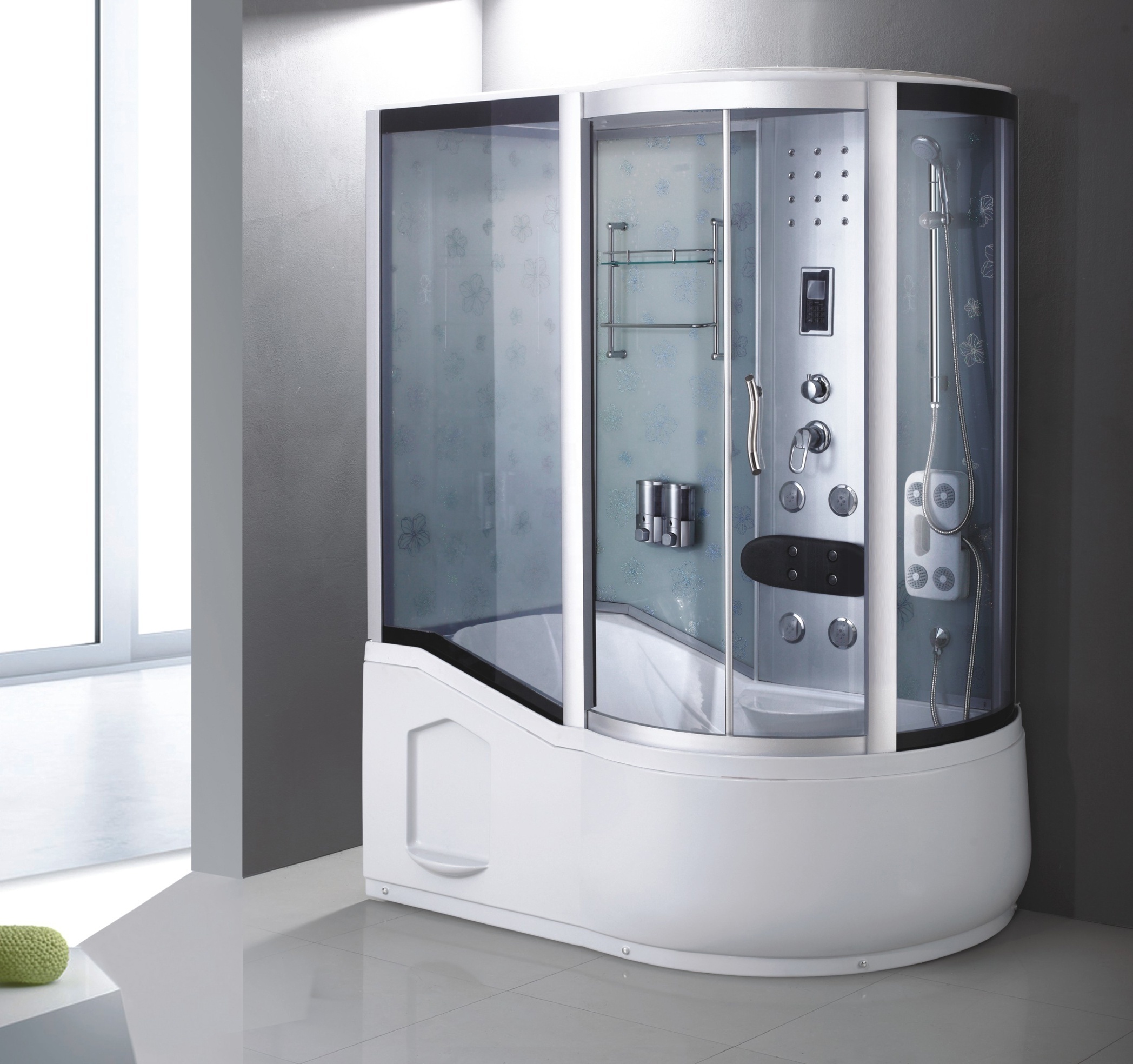 Multifunctional Steam jetted tub and shower combo enclosure shower room