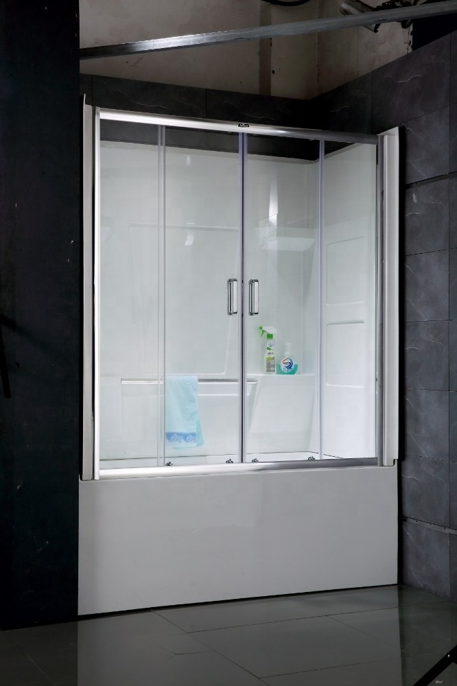 New acrylic bathtub and wall shower stall surround corner tub combo