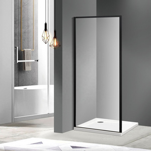 Standard tempered glass shower cubicle door glass to wall with top cover without tray