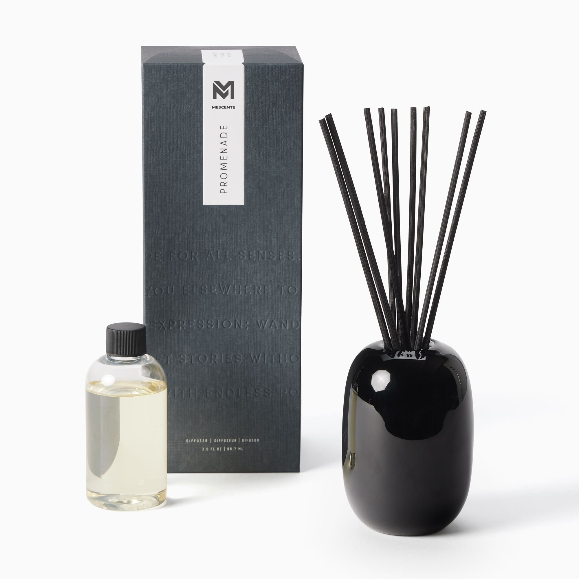 Mescente loris gold black home bathroom air freshener parfum reed diffuser with stopper