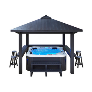 MEXDA Modern Gazebo Wooden Outdoor Spa Tub Gazebo High Quality Outdoor Pergola Garden Gazebo WS-LT05