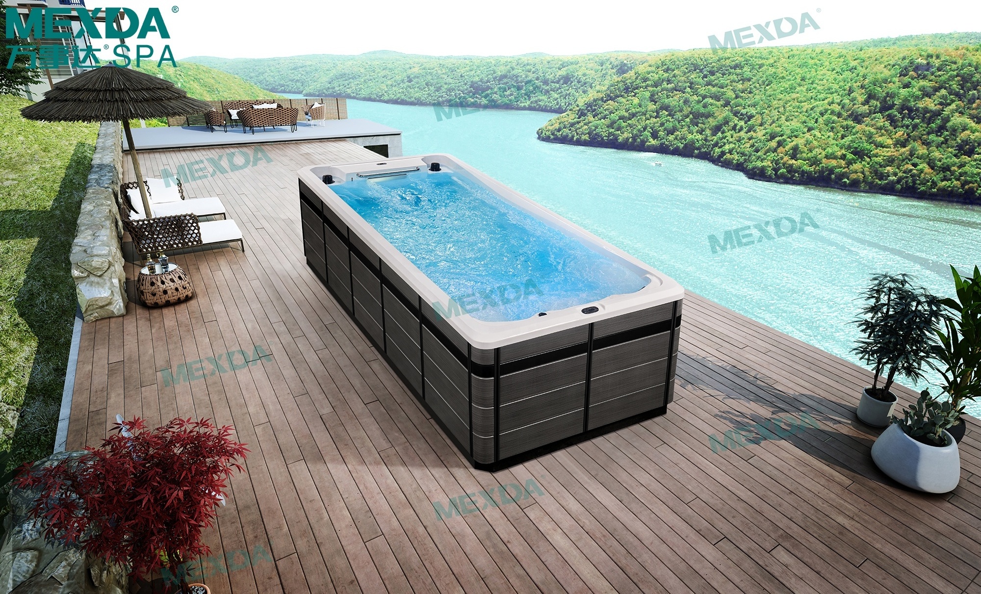 MEXDA 2022 New 6m Balboa Swim Spa Pool Massage Endless Family Swimming Pool WS-S06CT