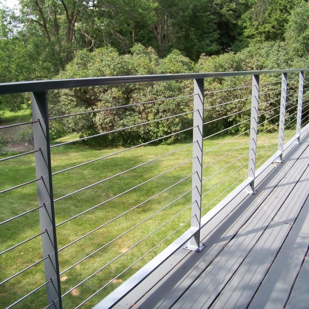 Composite Decking with Stainless Steel Cable Railing Black Cable Railing System