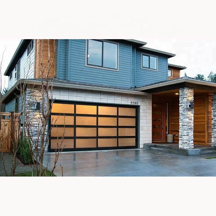 Aluminum Glass Garage Door 9*8' or 8x7' or 16*8' Full View Tempered Glass Garage Doors