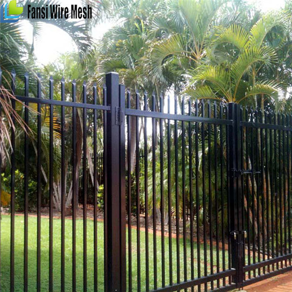 Steel square tube fence designs 6ft 8ft zinc galvanized steel picket fence galvanized steel picket fence