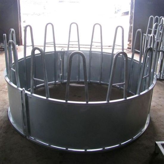 Steel bale loop top Handing Equipment portable cattle horse hay feeder with roof  animal feeders