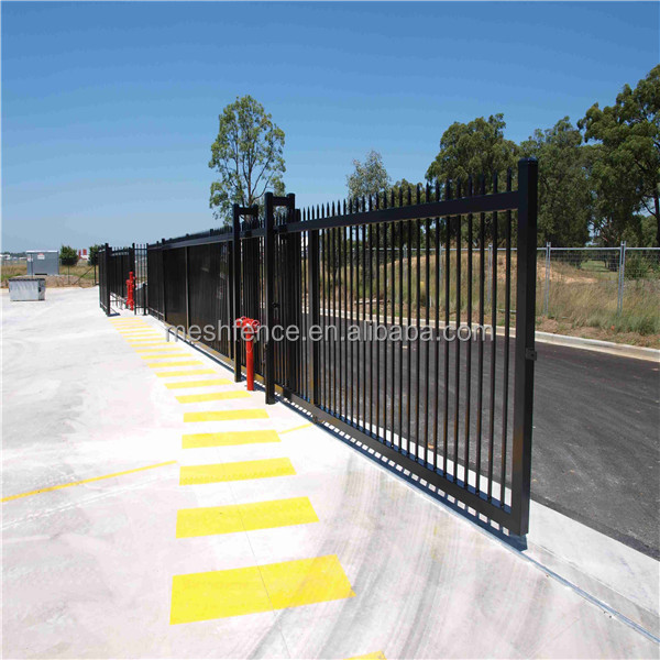 Custom 6 ft metal galvanized fence panel and gates metal picket garden fencing black outdoor steel fence