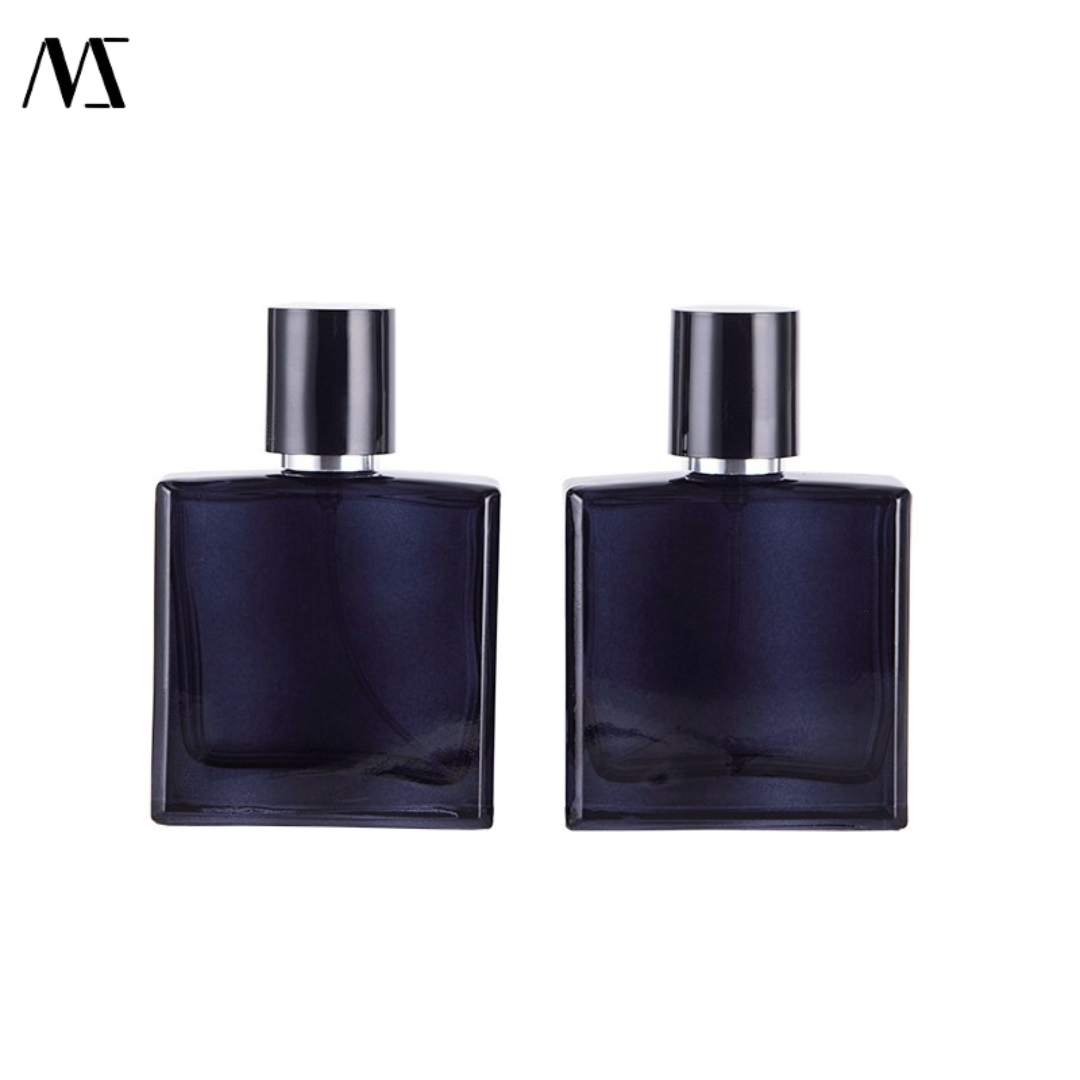 Square cosmetic glass packaging Dark blue perfume bottle packaging 30ml glass bottles for perfume bottle