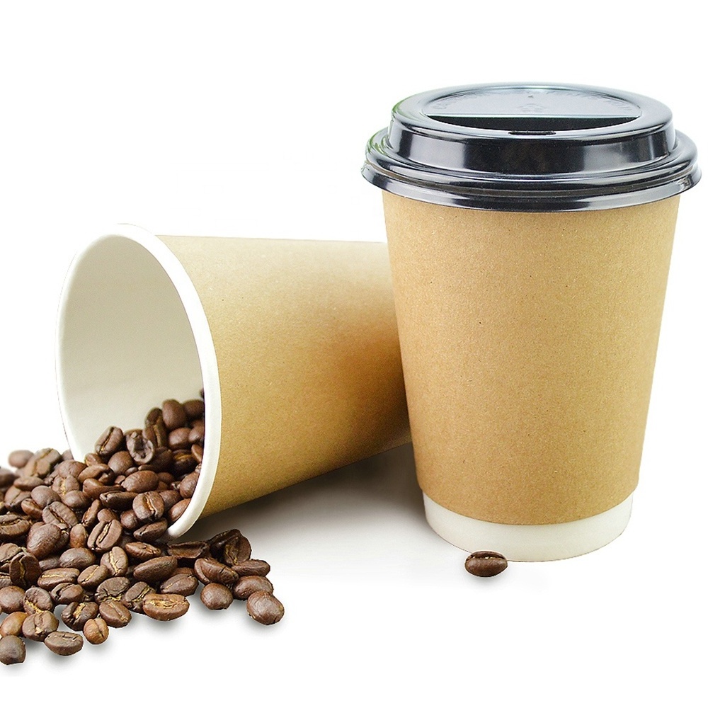 Wholesale Clean Leak-poof High-end Insulated Ripple Wall Wrapped 8 oz 10 oz 12 oz 16 oz  Paper Cup for Beverage