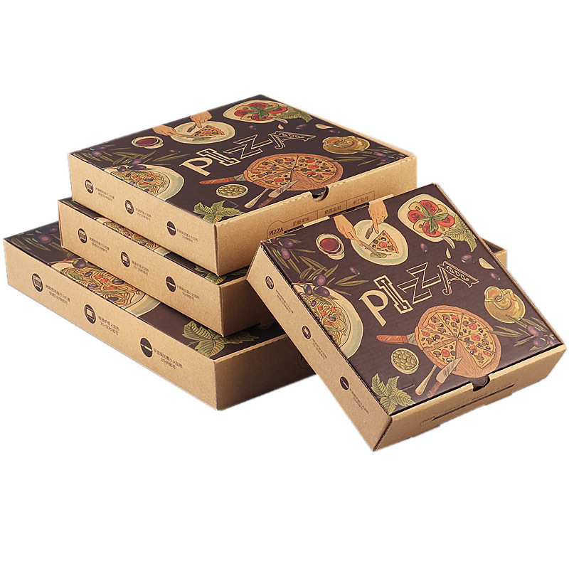 Wholesale custom printed 6 7 9 10 12 13 14 1 corrugated box kraft pizza packaging box