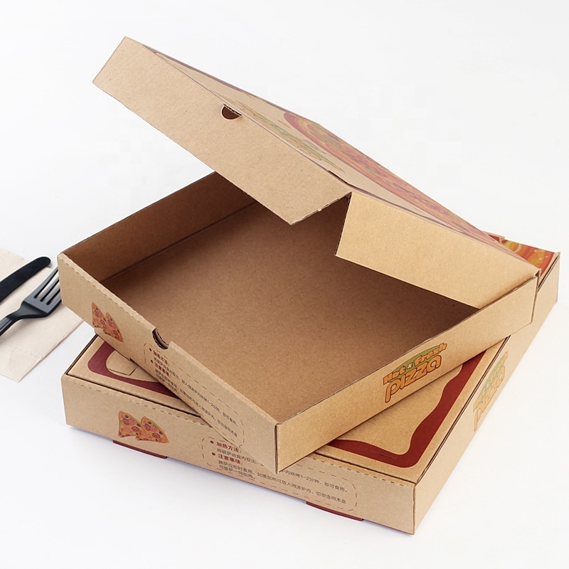 Wholesale custom printed 6 7 9 10 12 13 14 1 corrugated box kraft pizza packaging box