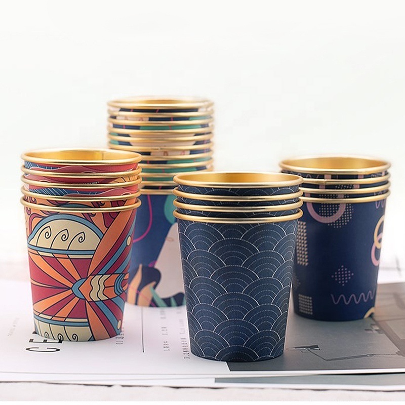 Customize Logo Design Paper Cup 6/8/10/12/16 OZ Ripple /Single/Double Paper Coffee Cups with lid