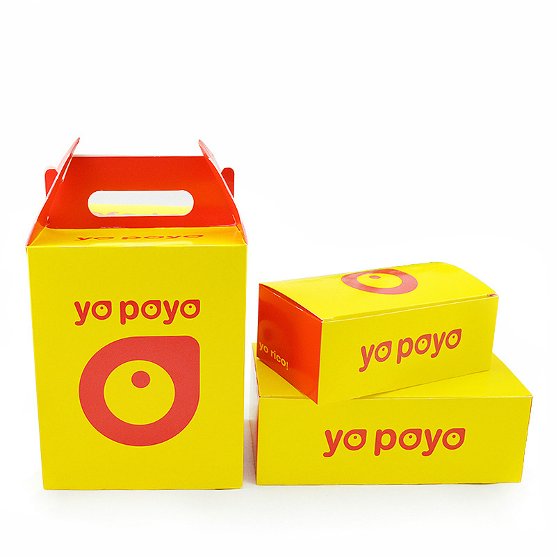 Fast Food Packing Bag Korean Fried Chicken Chop Packing Box Hamburger Popcorn Chicken Take Out Box