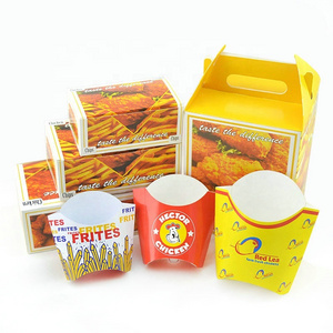 Fast Food Packing Bag Korean Fried Chicken Chop Packing Box Hamburger Popcorn Chicken Take Out Box