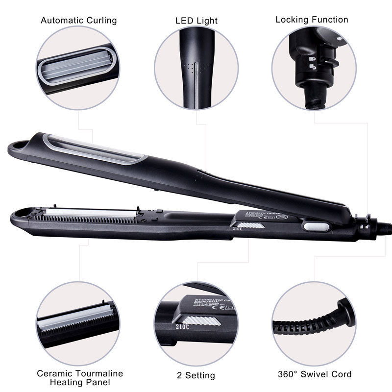 Mesky Professional LED Display Automatic Hair Curler Crimping Hair Iron