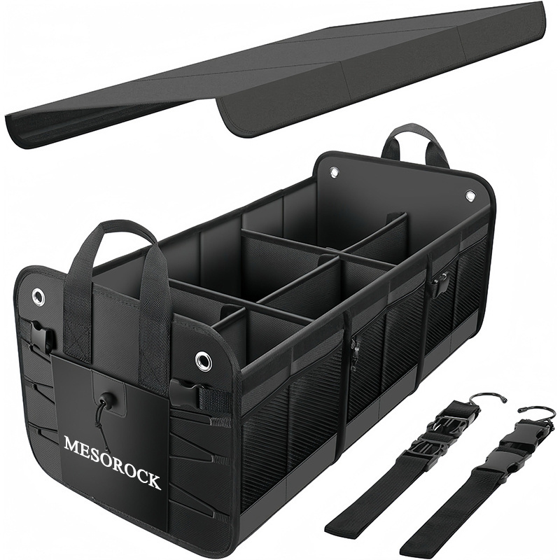 MESOROCK Premium Expandable Compartments Car Trunk Tool Organizer with Logo High Quality Car Trunk Foldable Organizer